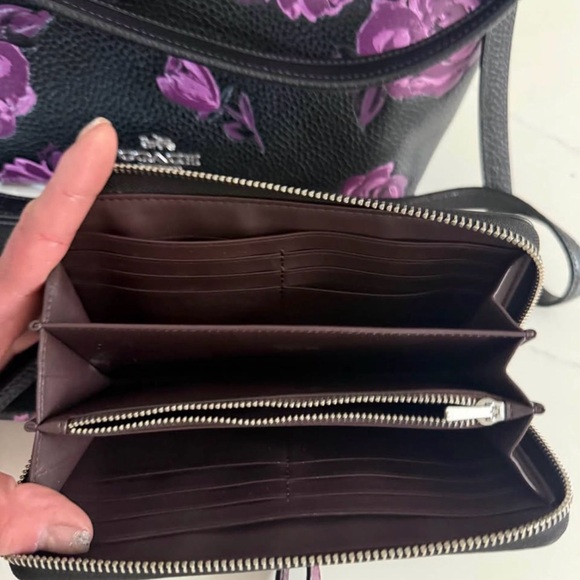 Coach Black and Purple Floral Shoulder Bag Set - Picture 4 of 5